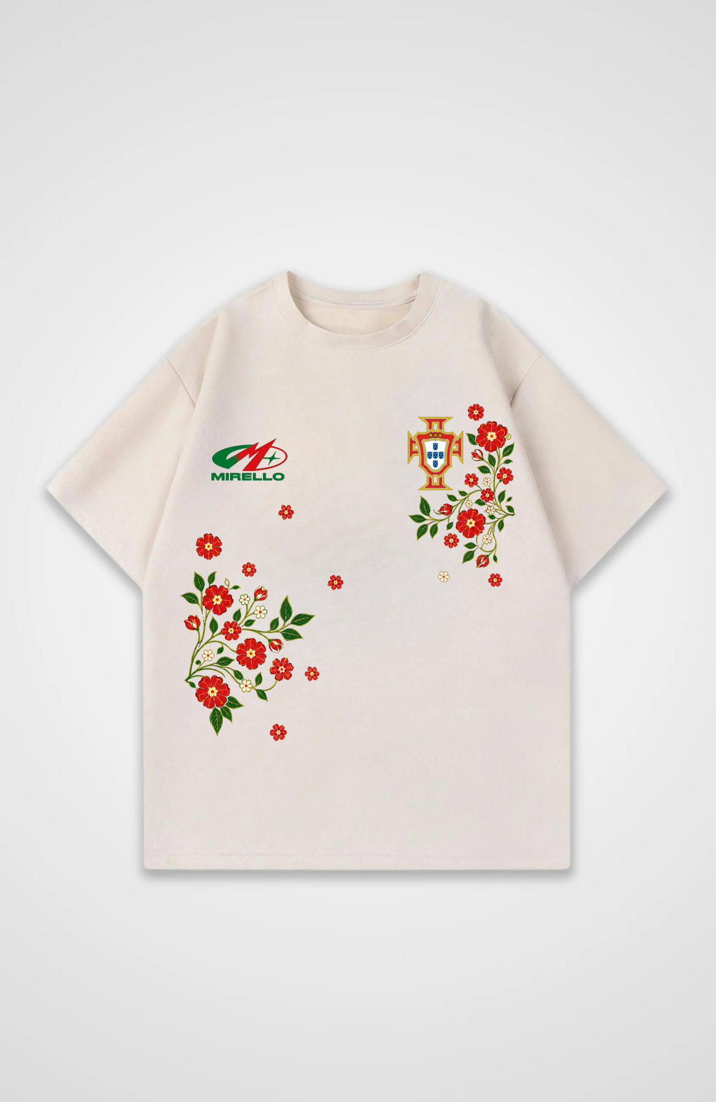 Portugal Oversized Shirt - Beige Front (Designed)