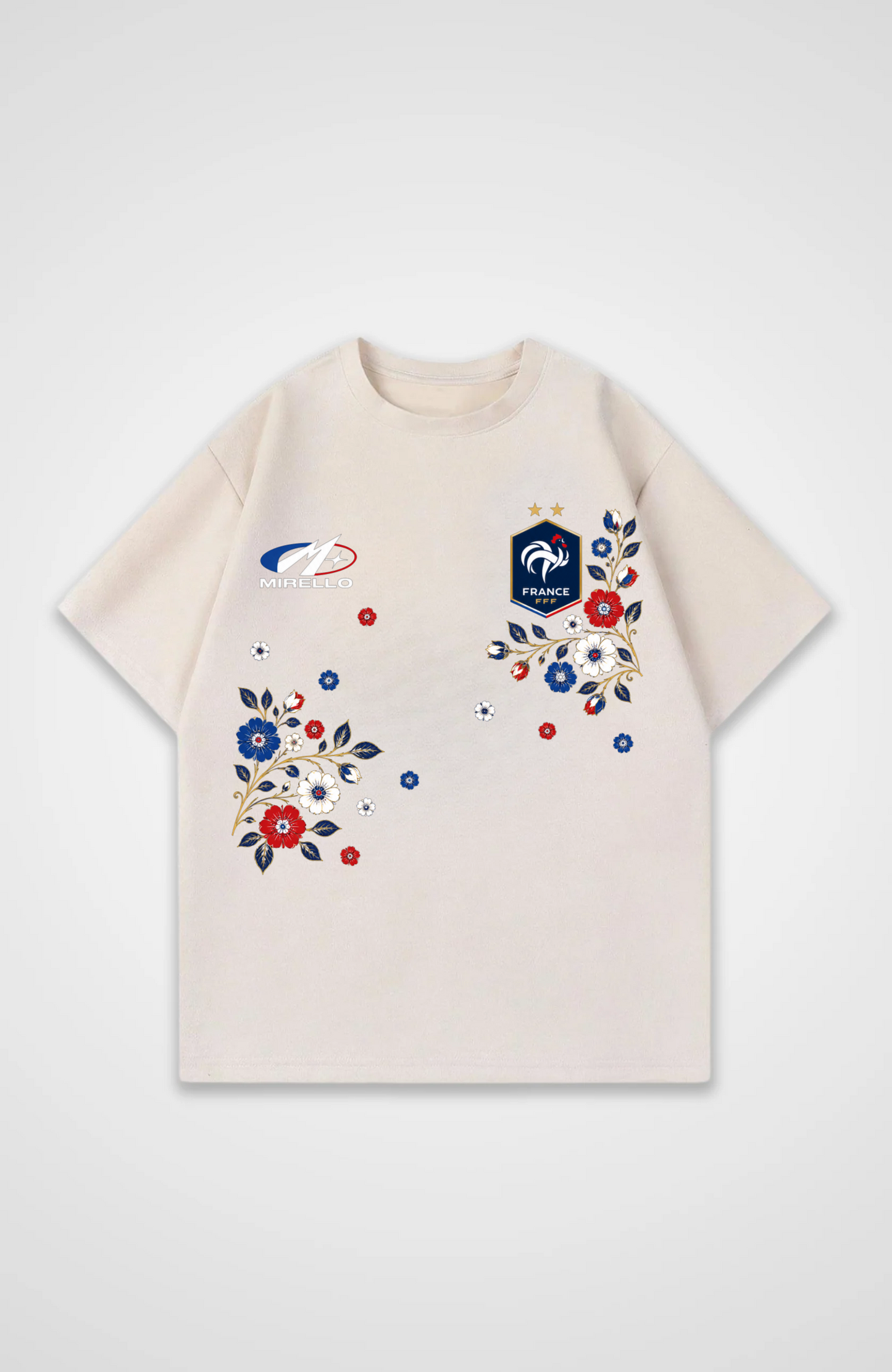 Frankreich Oversized Shirt - Beige Front (Designed)