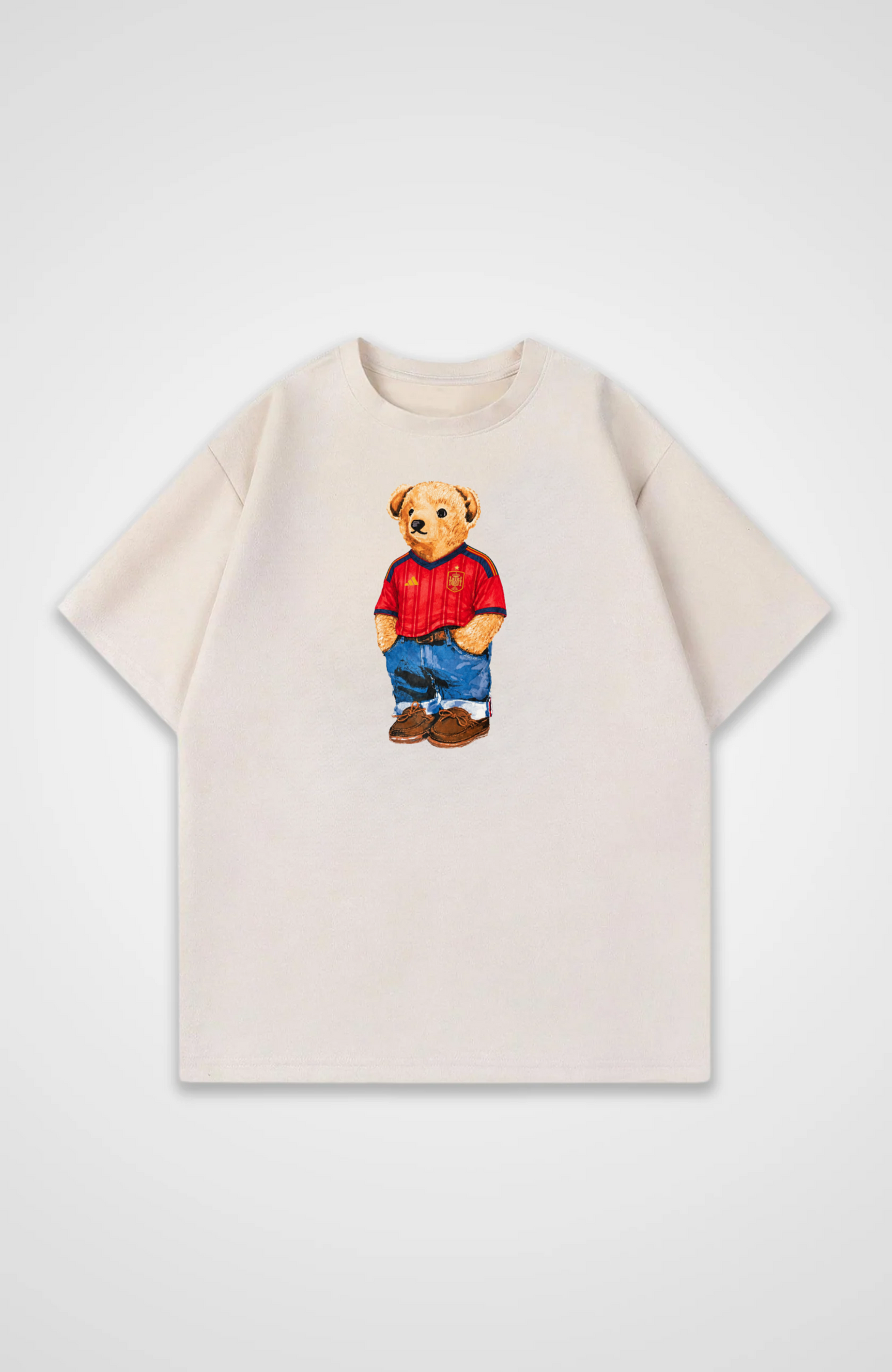 Spanien Bär Oversized Shirt - Beige Front (Designed)