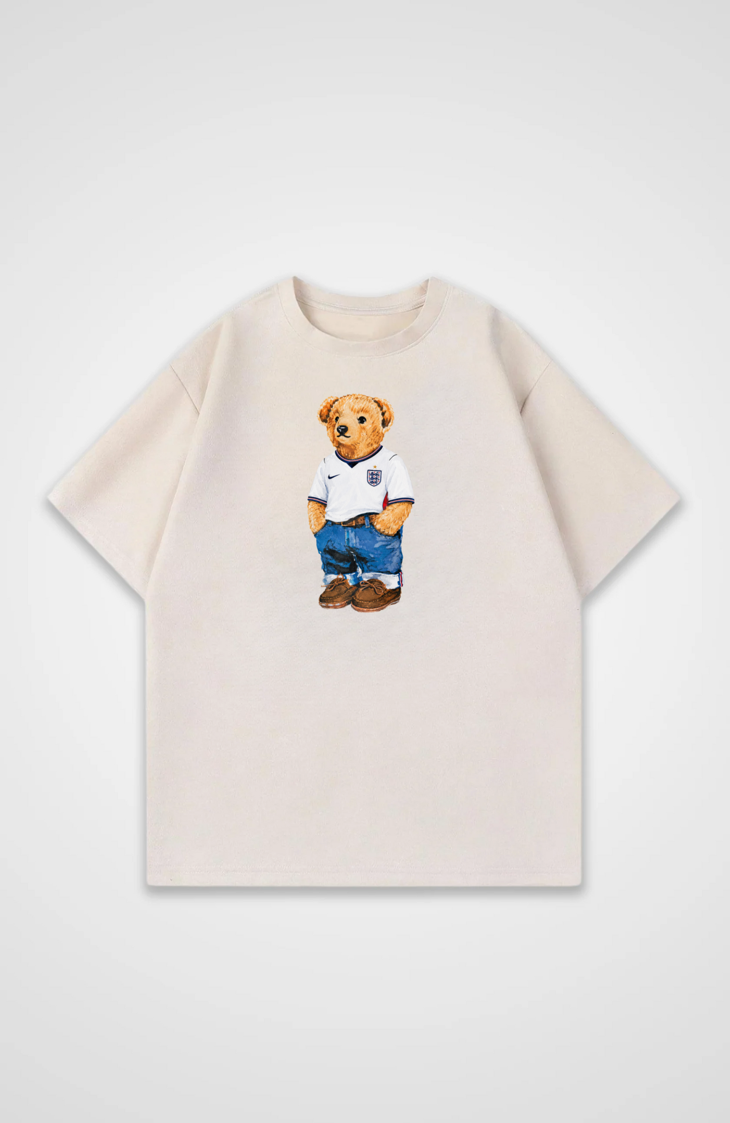 England Oversized Shirt - Beige Front (Designed)