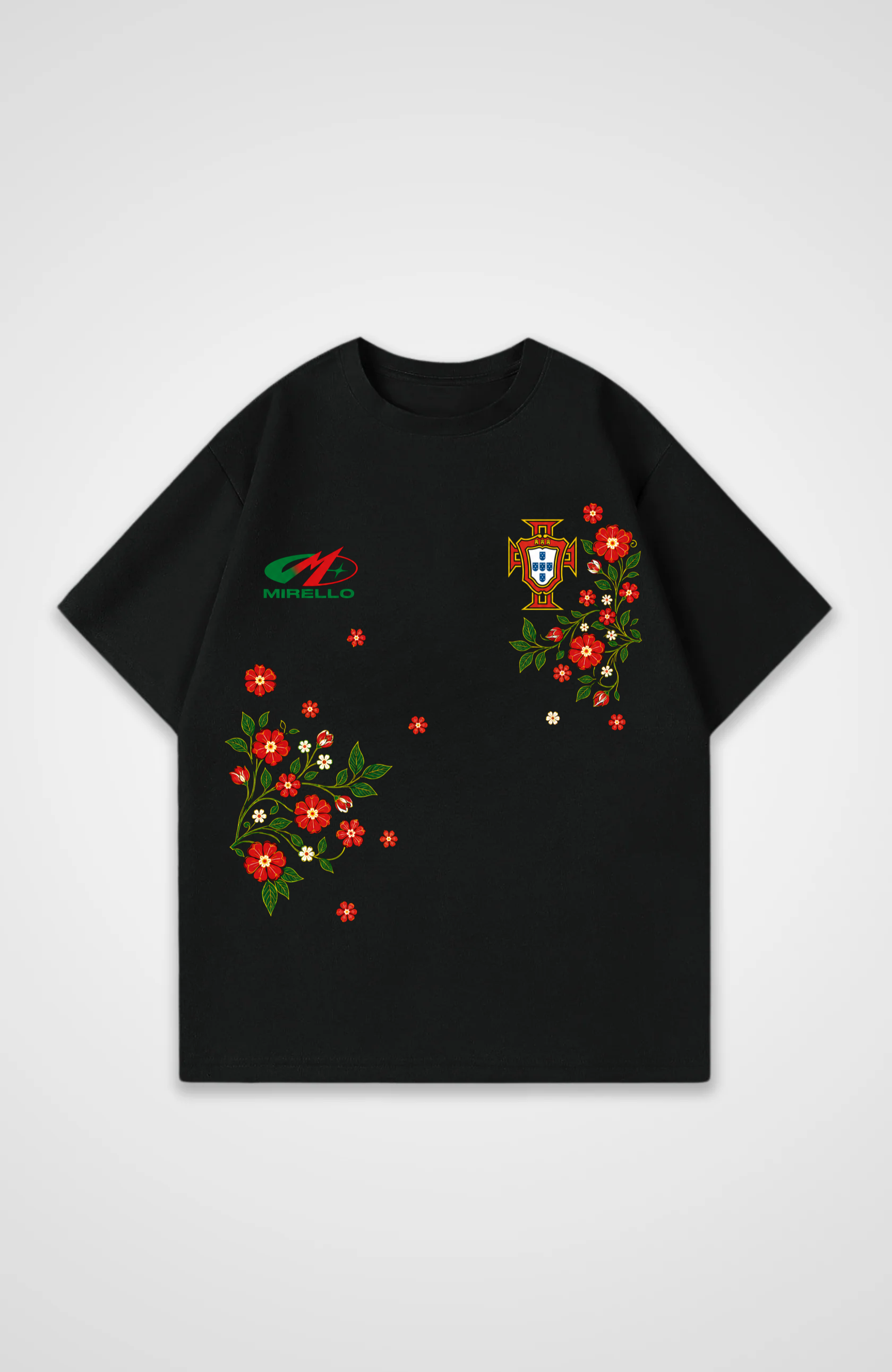 Portugal Oversized Shirt - Black Front (Designed)