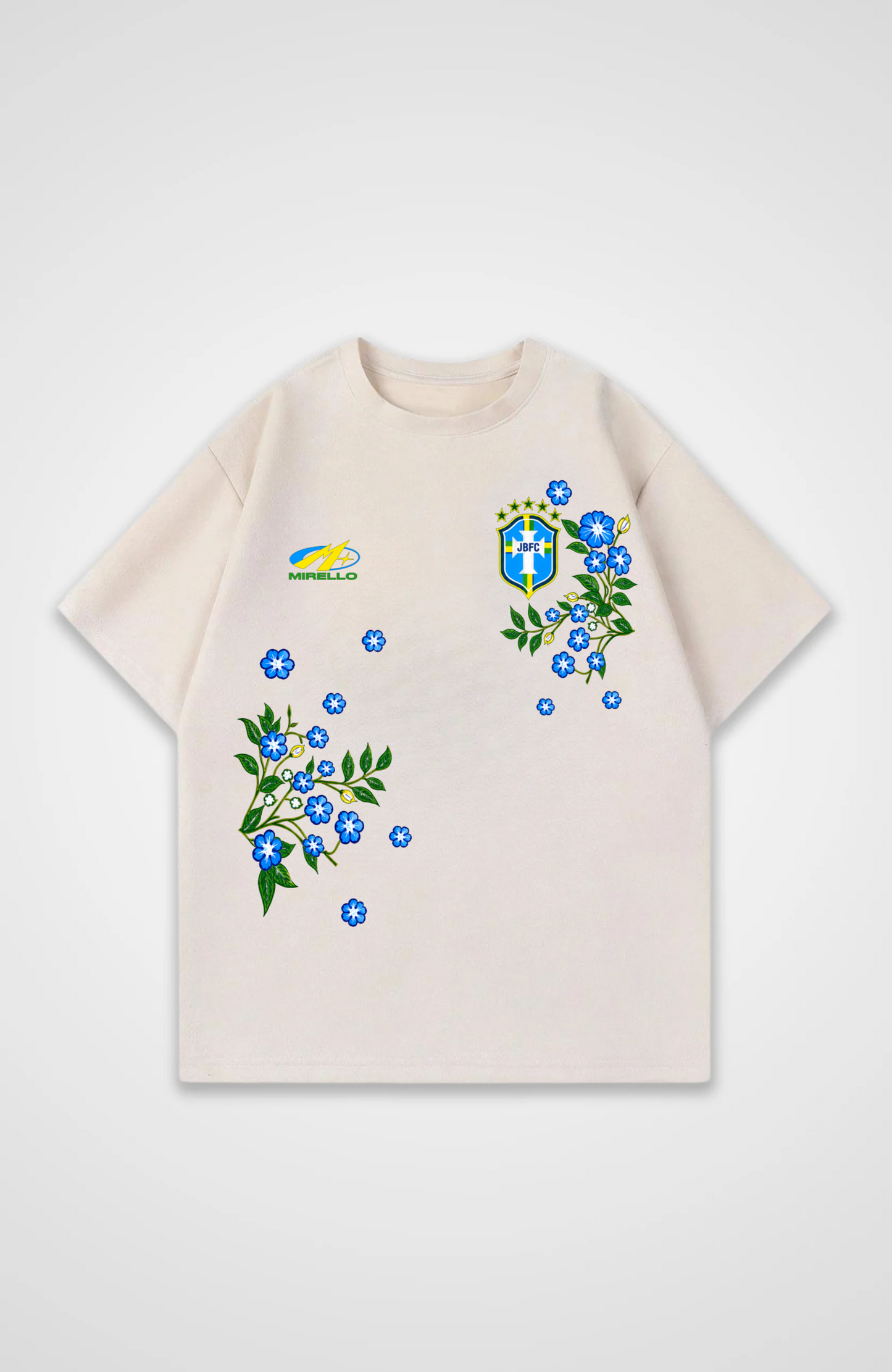 Brazil Oversized Shirt - Beige Front (Designed)