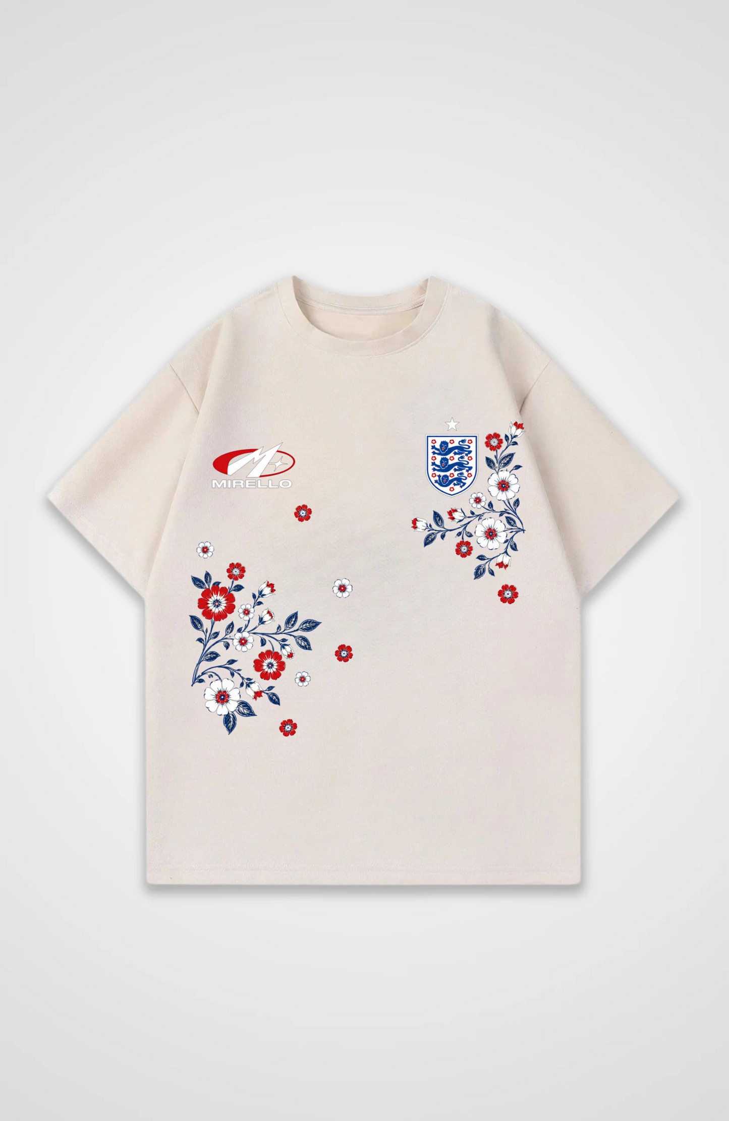 England Oversized Shirt - Beige Front (Designed)