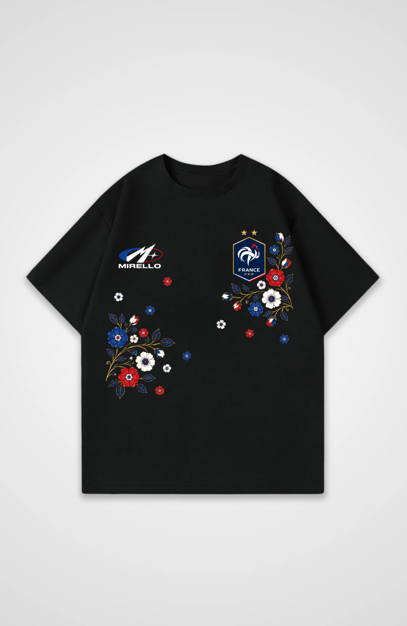 Frankreich Oversized Shirt - Black Front (Designed)