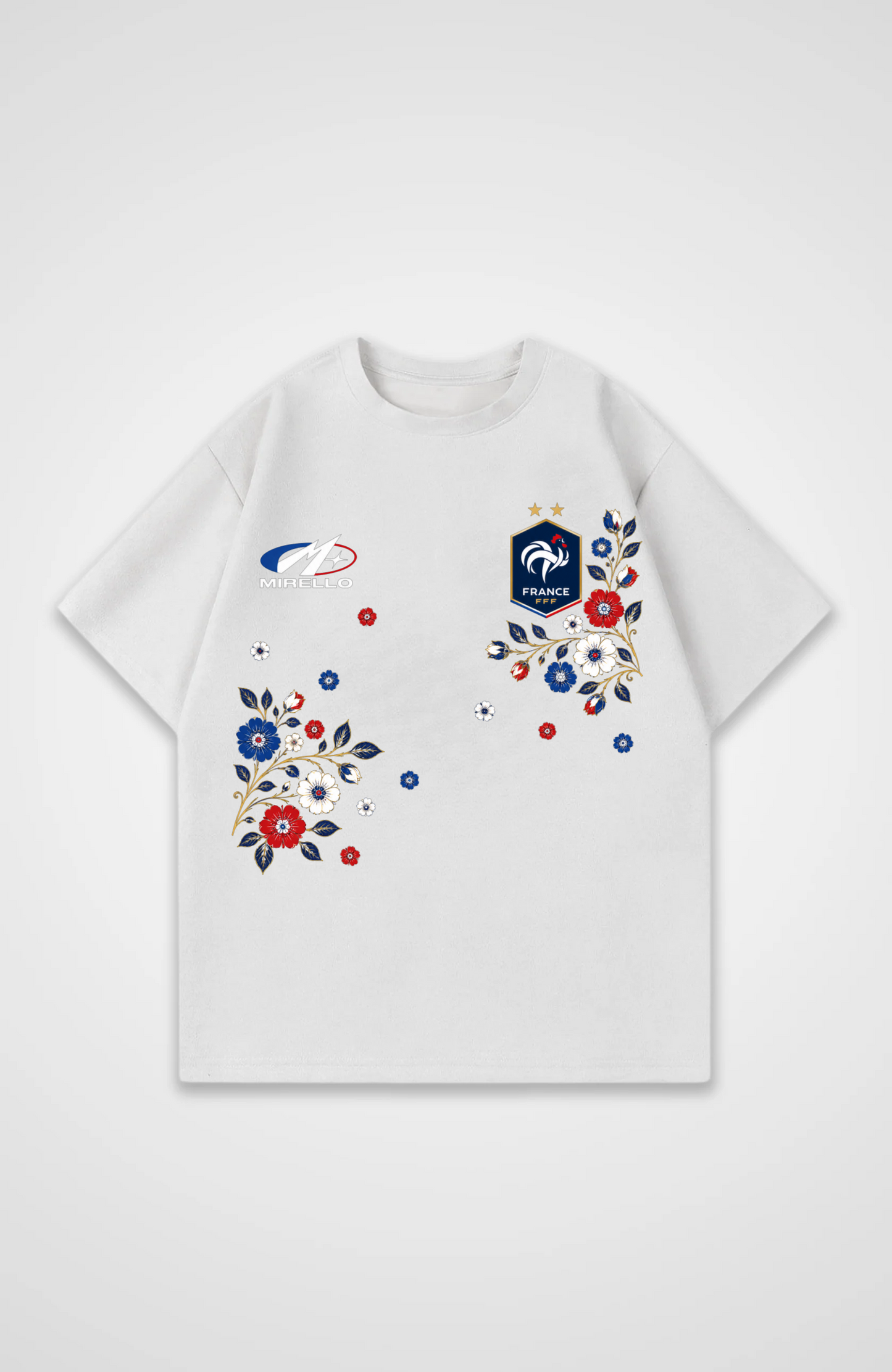 Frankreich Oversized Shirt - White Front (Designed)