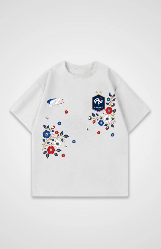 Frankreich Oversized Shirt - White Front (Designed)