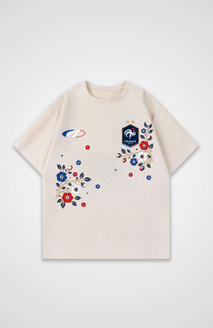 Frankreich Oversized Shirt - Beige Front (Designed)