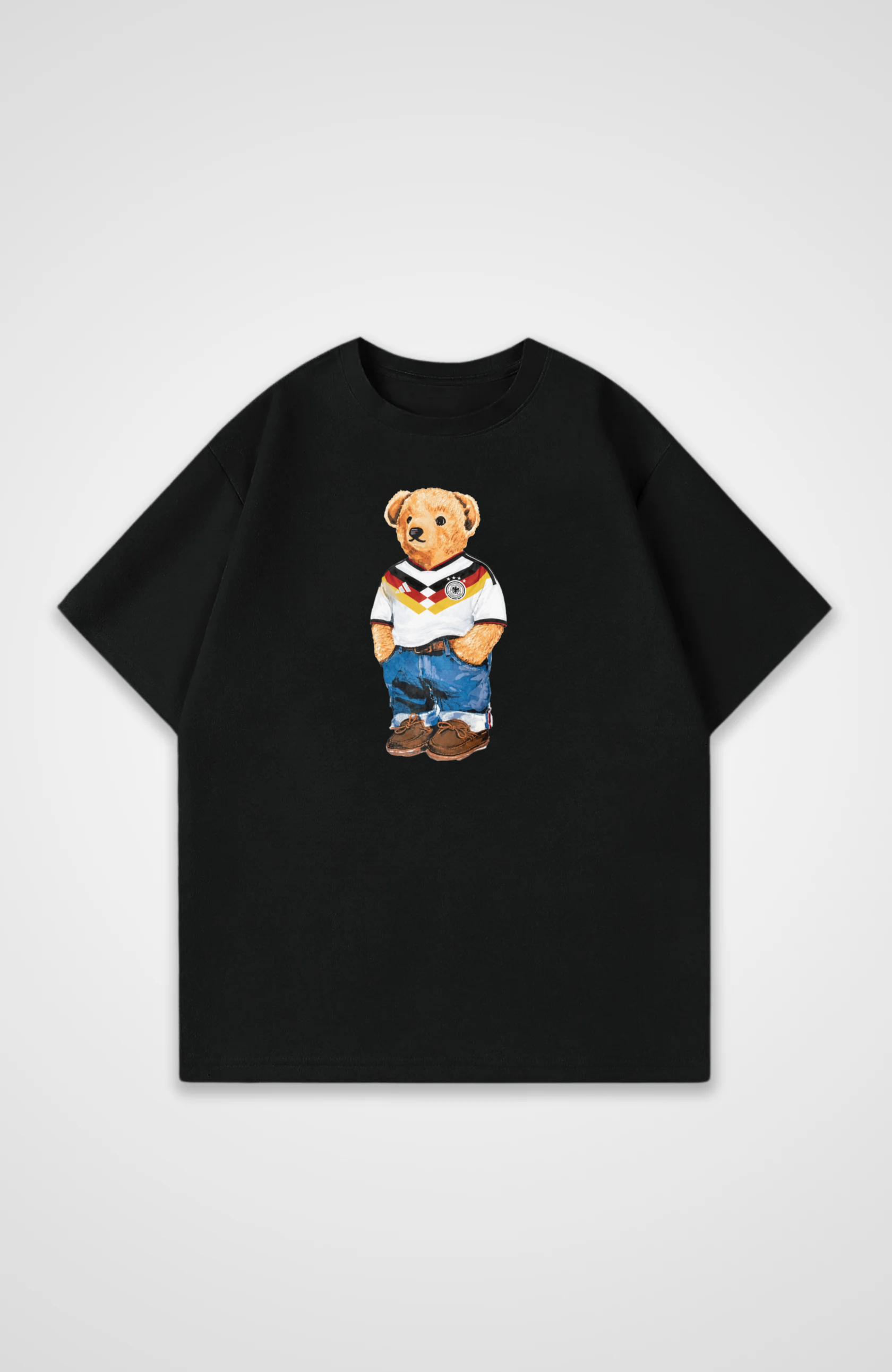 Deutschland Bär Oversized Shirt - Black Front (Designed)