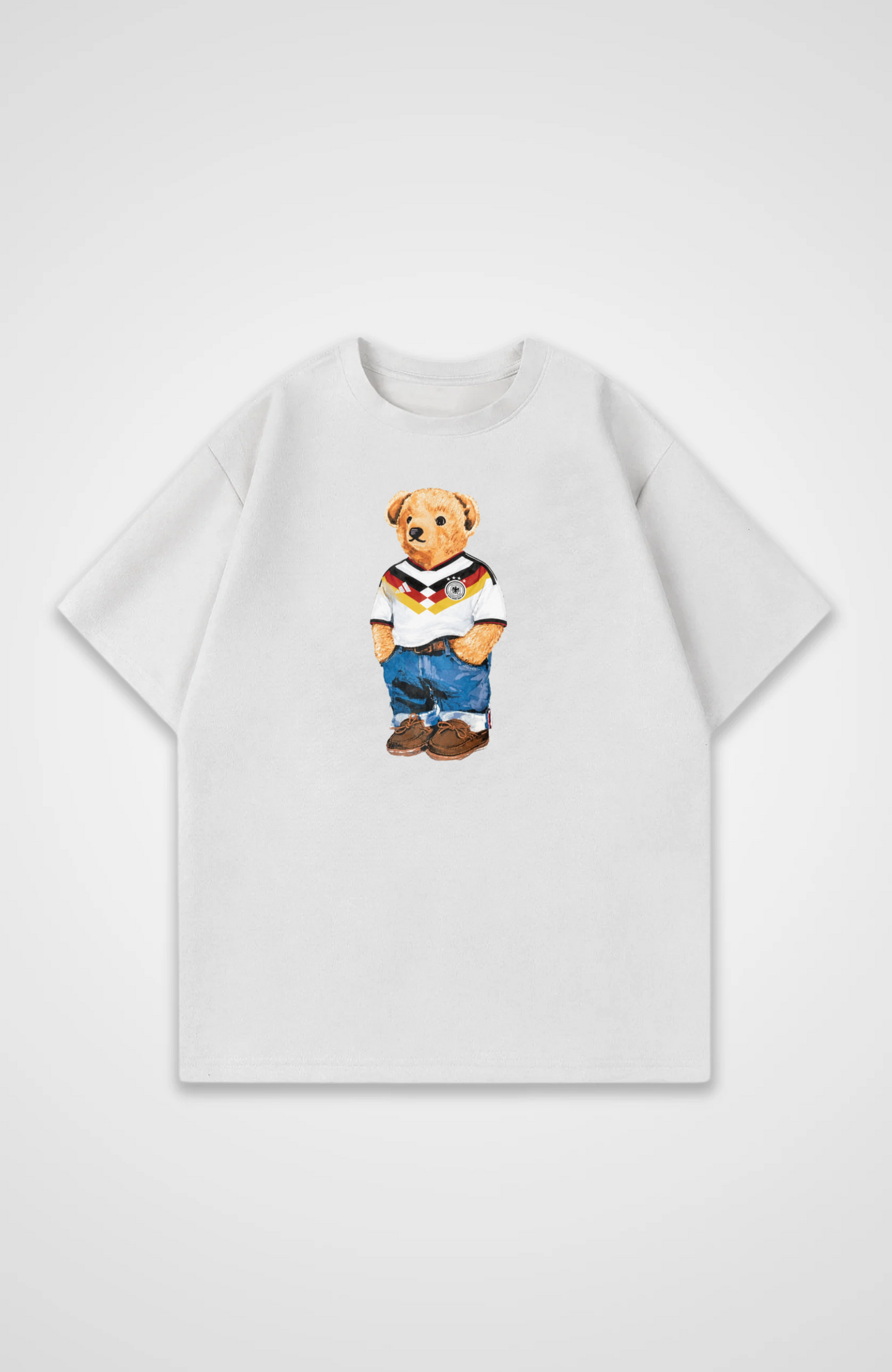 Deutschland Bär Oversized Shirt - White Front (Designed)