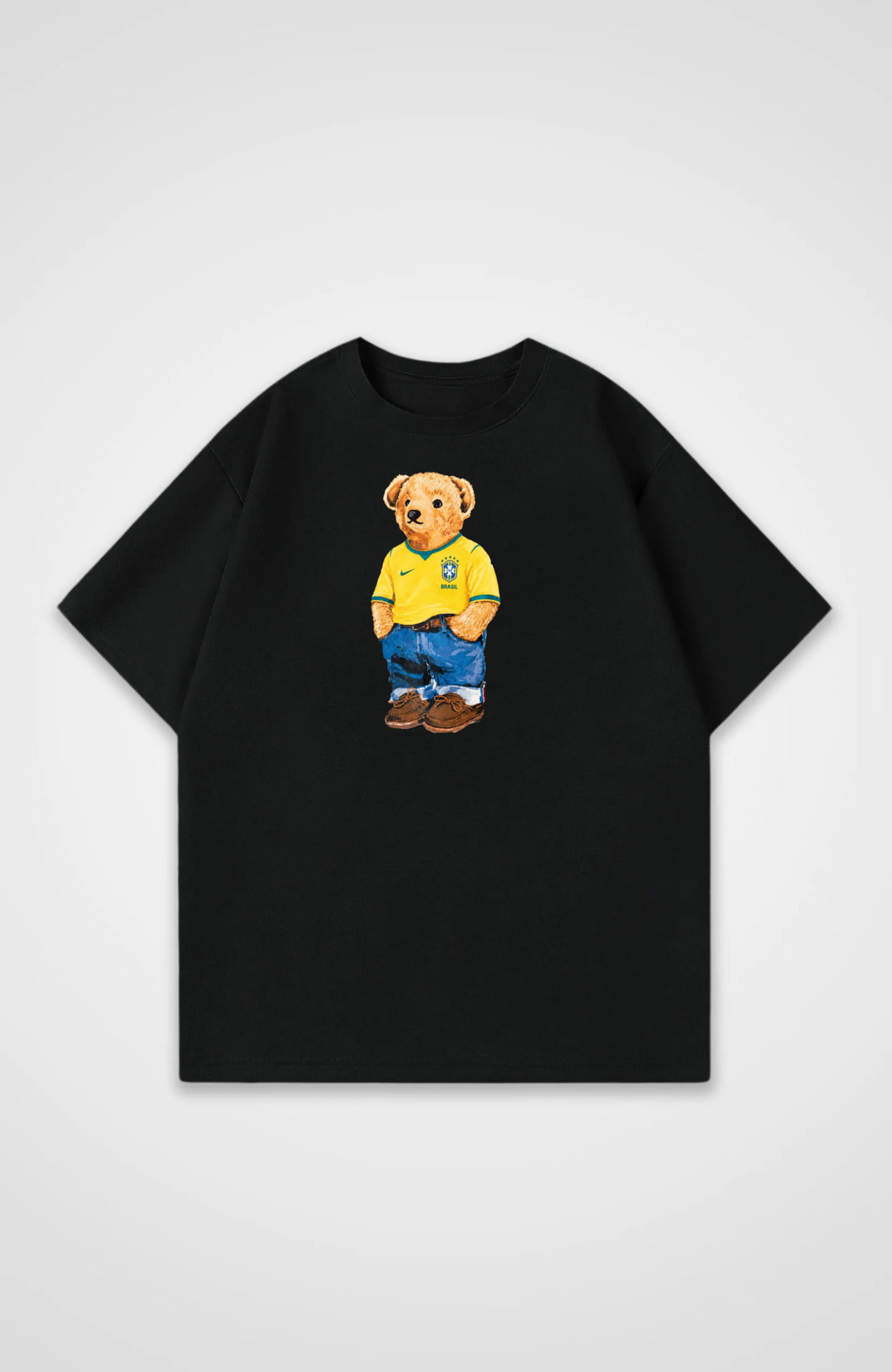 Brasilien Bär Oversized Shirt - Black Front (Designed)
