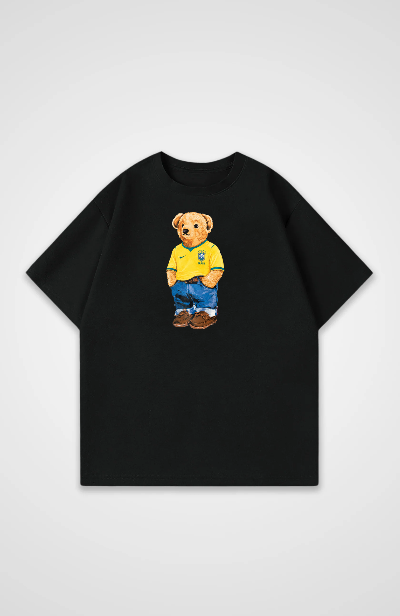 Brasilien Bär Oversized Shirt - Black Front (Designed)