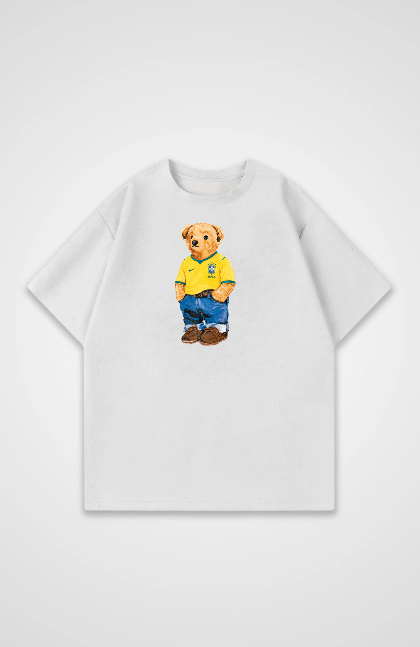 Brasilien Bär Oversized Shirt - White Front (Designed)