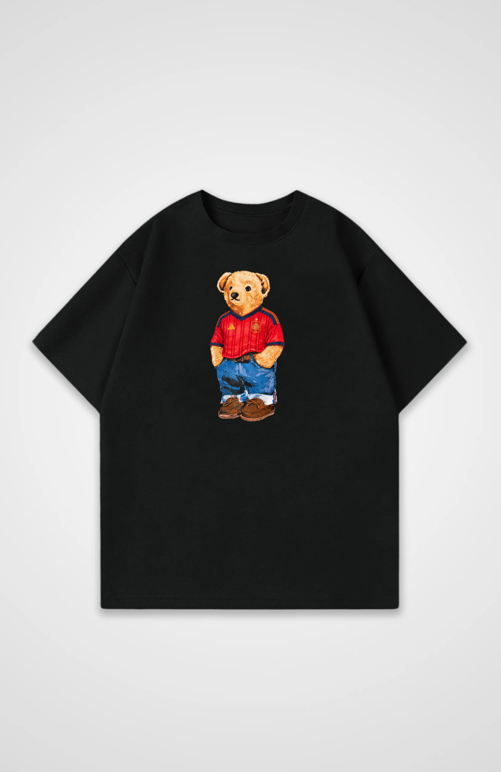 Spanien Bär Oversized Shirt - Black Front (Designed)