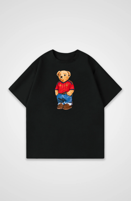 Spanien Bär Oversized Shirt - Black Front (Designed)