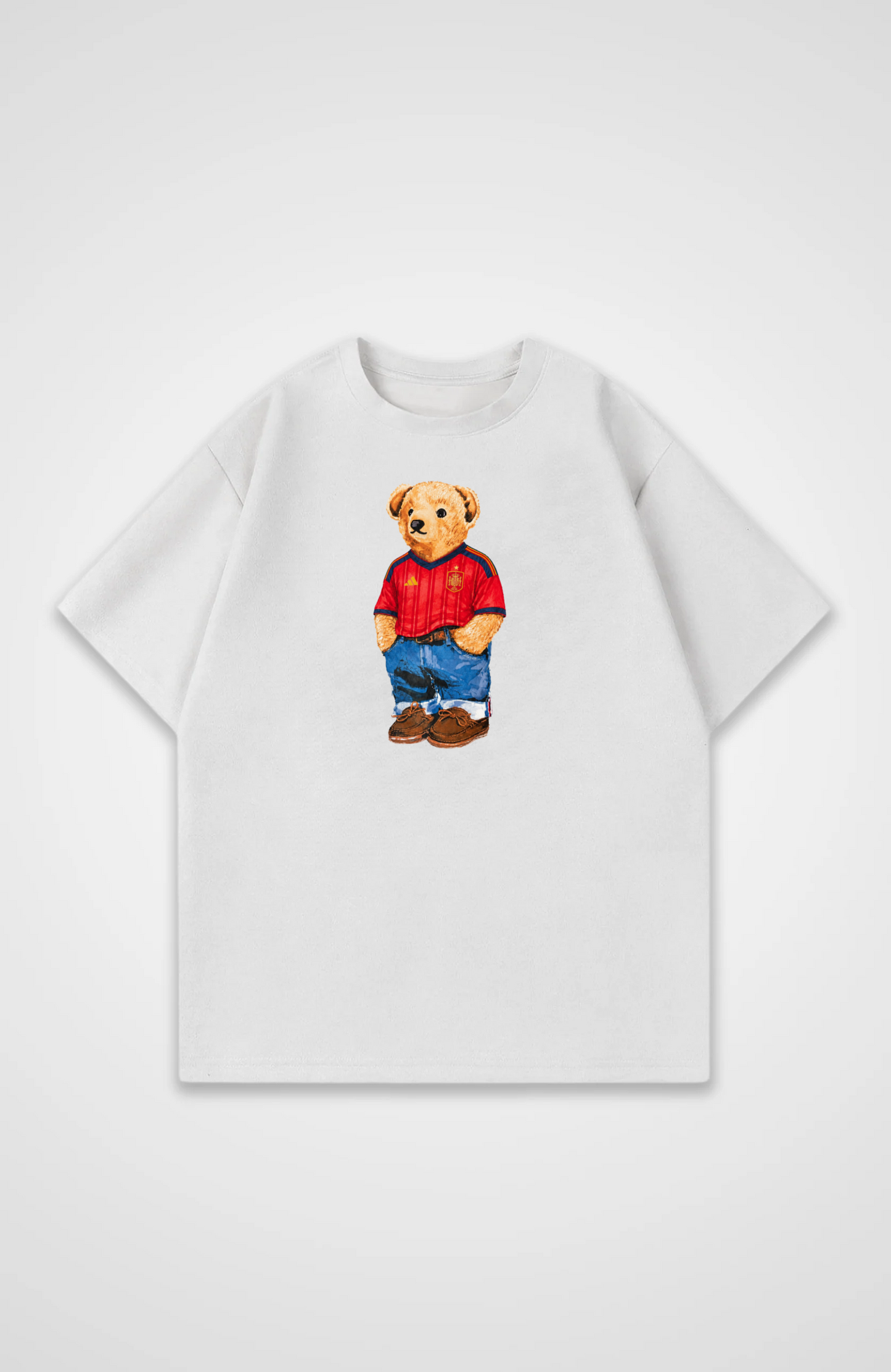 Spanien Bär Oversized Shirt - White Front (Designed)