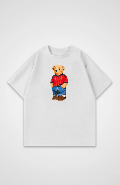 Spanien Bär Oversized Shirt - White Front (Designed)