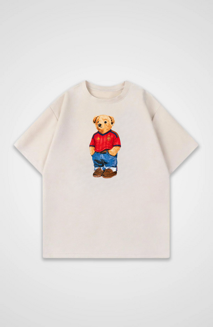 Spanien Bär Oversized Shirt - Beige Front (Designed)