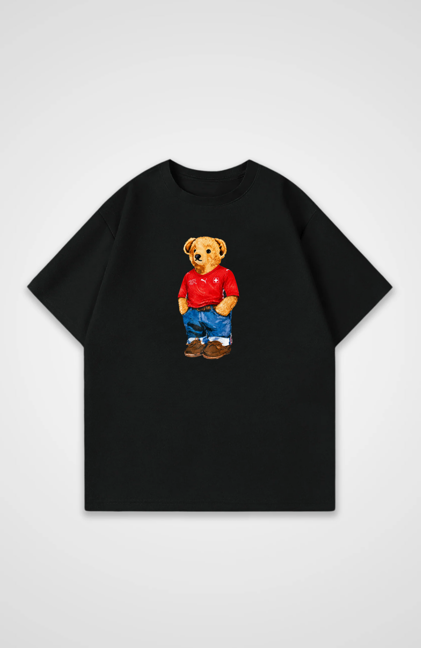 Schweiz Oversized Shirt - Black Front (Designed)