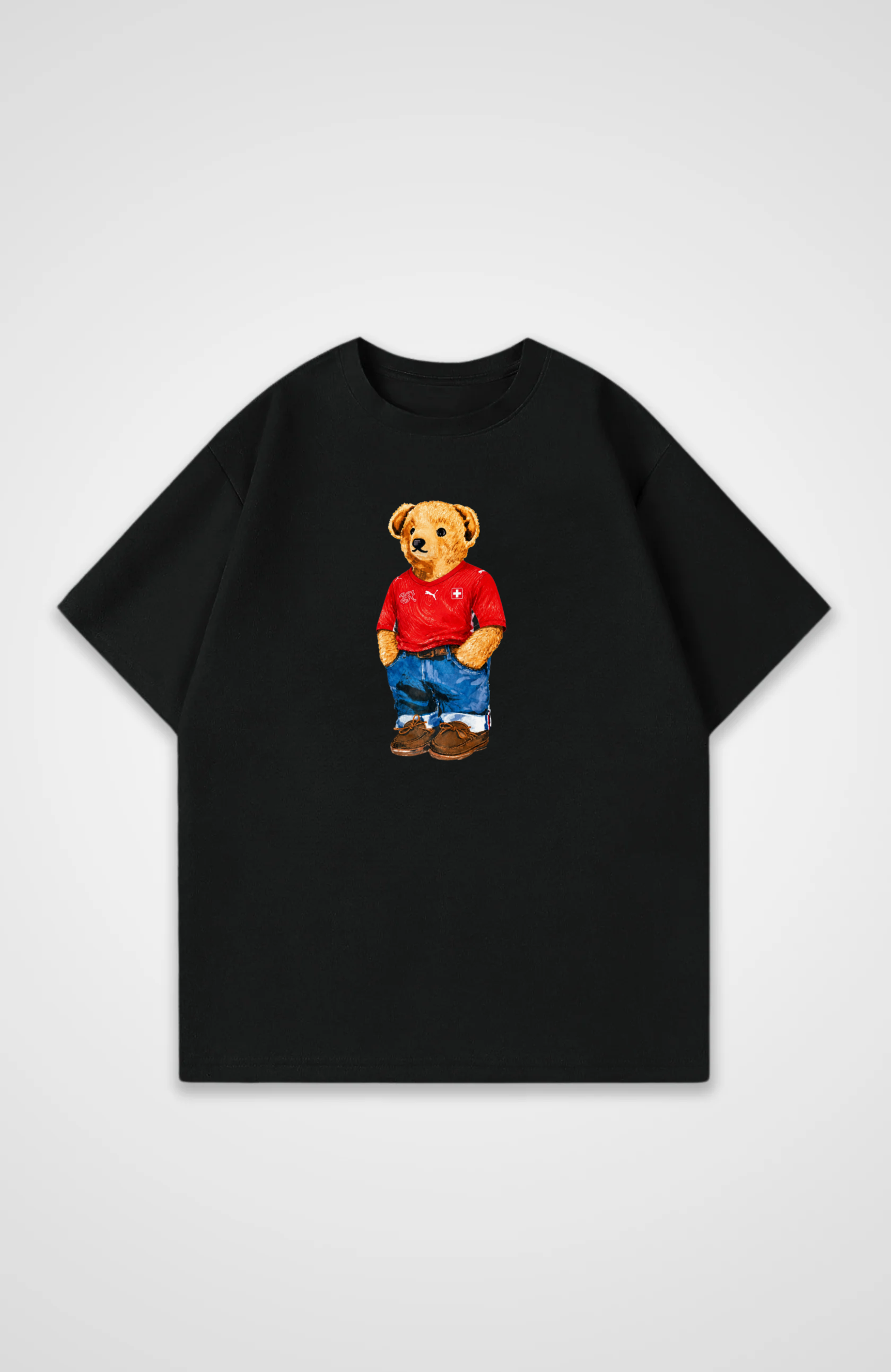 Schweiz Oversized Shirt - Black Front (Designed)