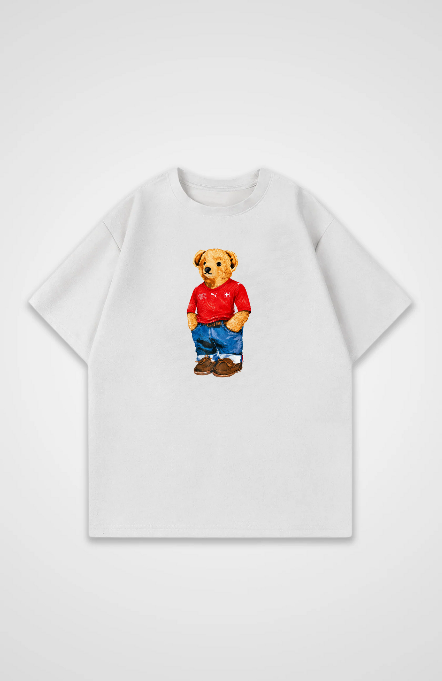 Schweiz Oversized Shirt - White Front (Designed)