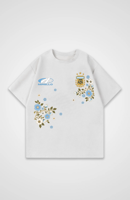 Argentinia V2 Jersey Oversized Shirt - White Front (Designed)
