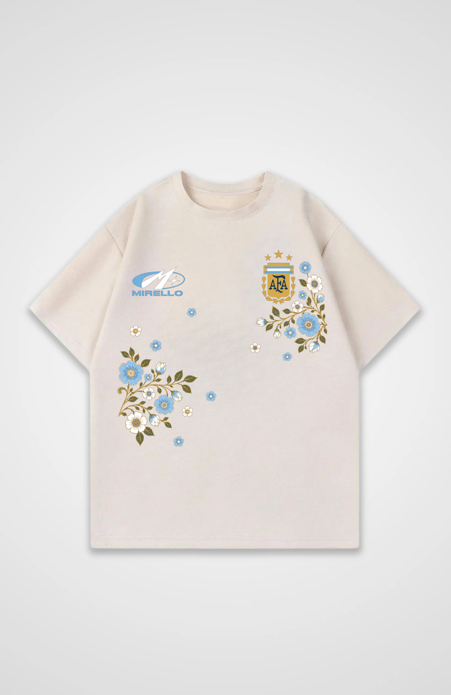 Argentinia V2 Jersey Oversized Shirt - Beige Front (Designed)