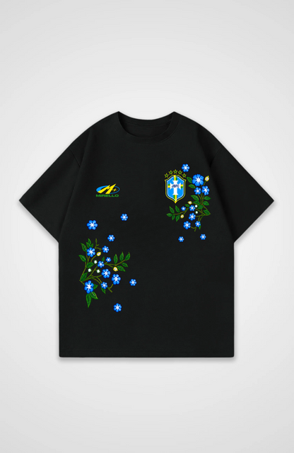 Brazil V2 Jersey Oversized Shirt - Black Front (Designed)