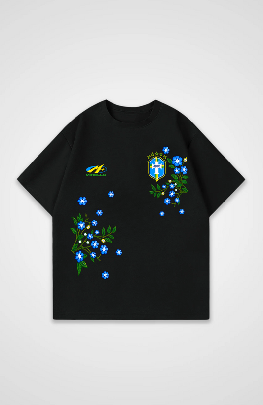 Brazil V2 Jersey Oversized Shirt - Black Front (Designed)