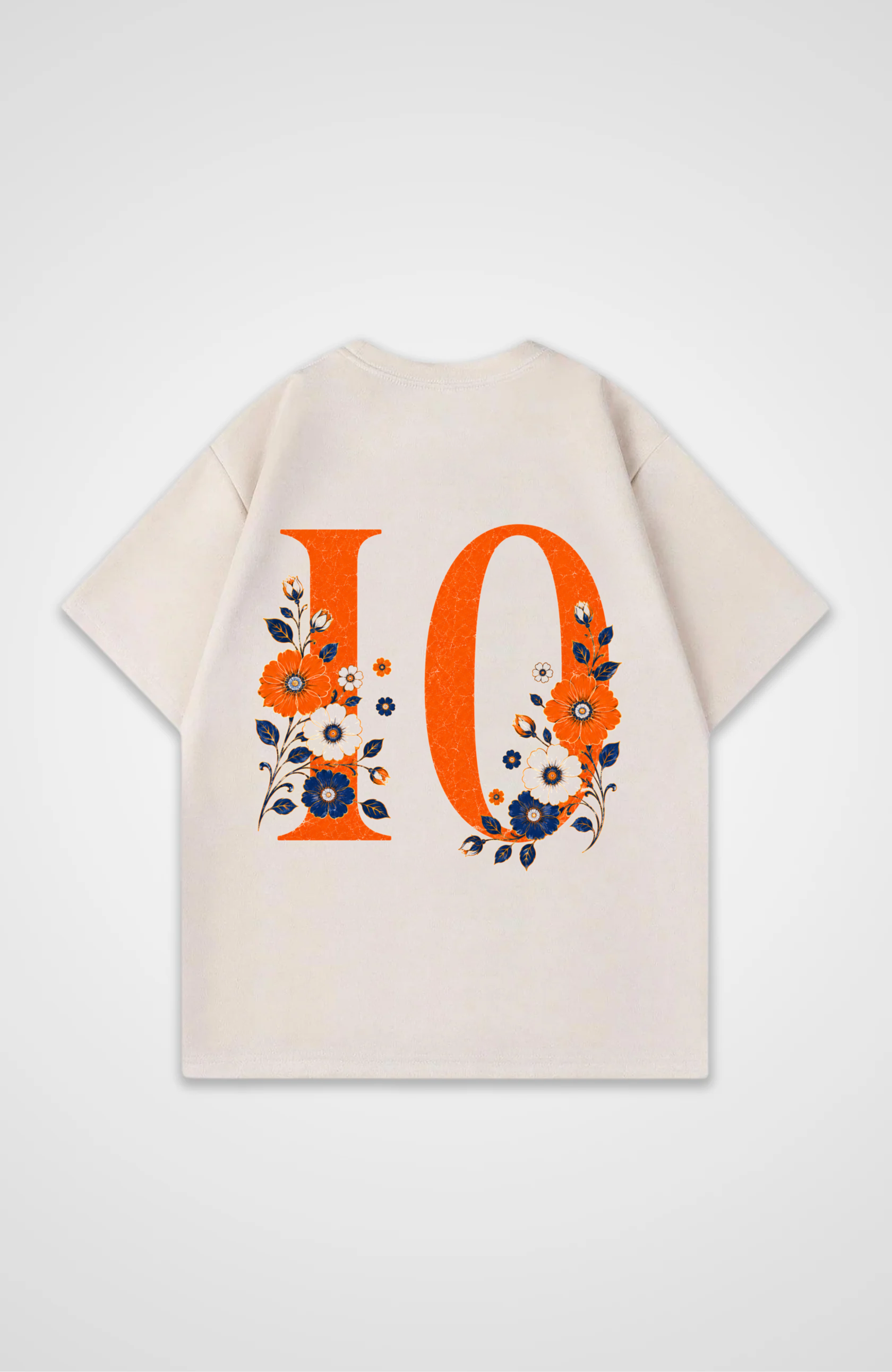 Netherlands V2 Jersey Oversized Shirt - Beige Back (Designed)