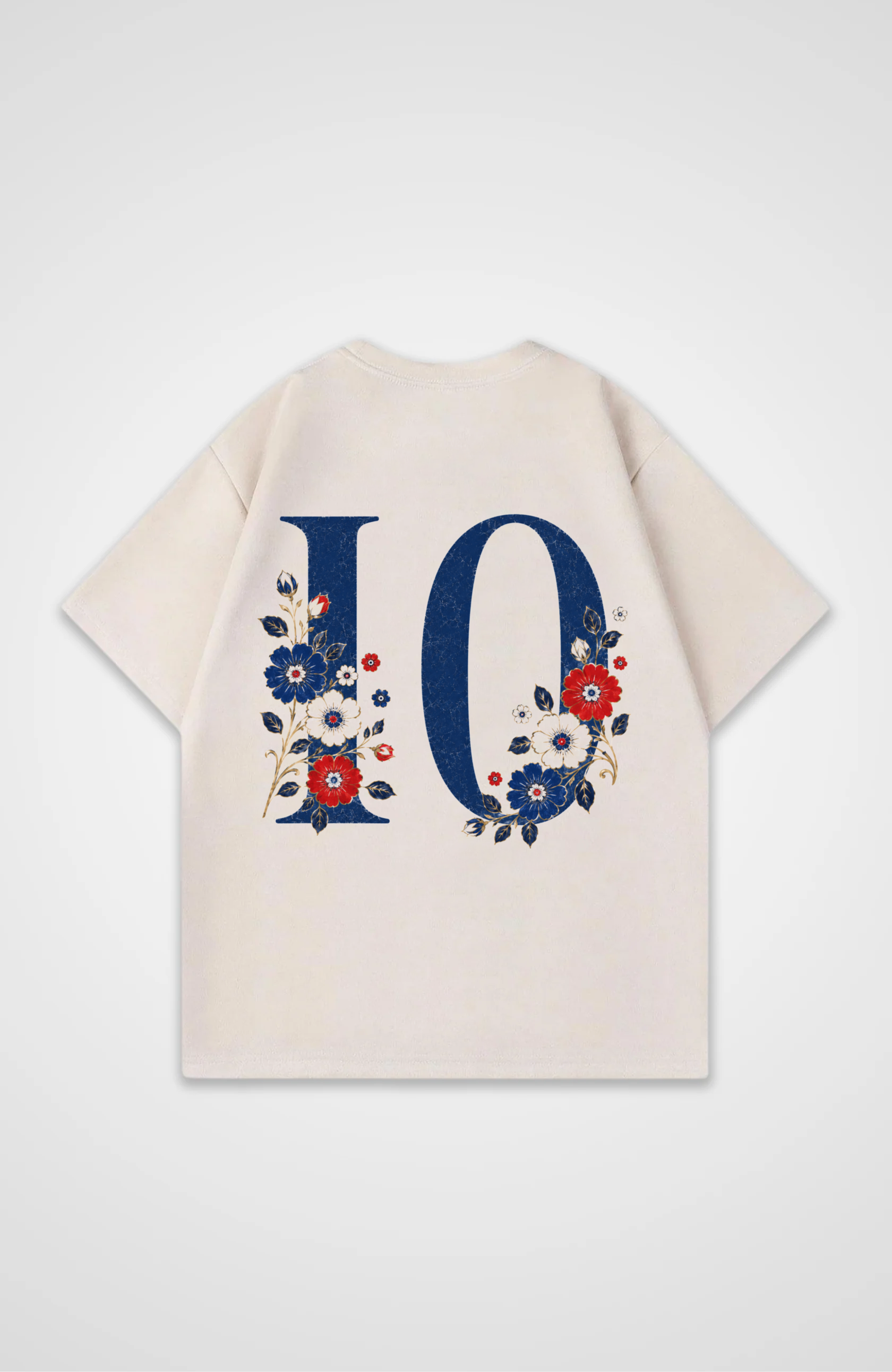 France V2 Jersey Oversized Shirt - Beige Back (Designed)